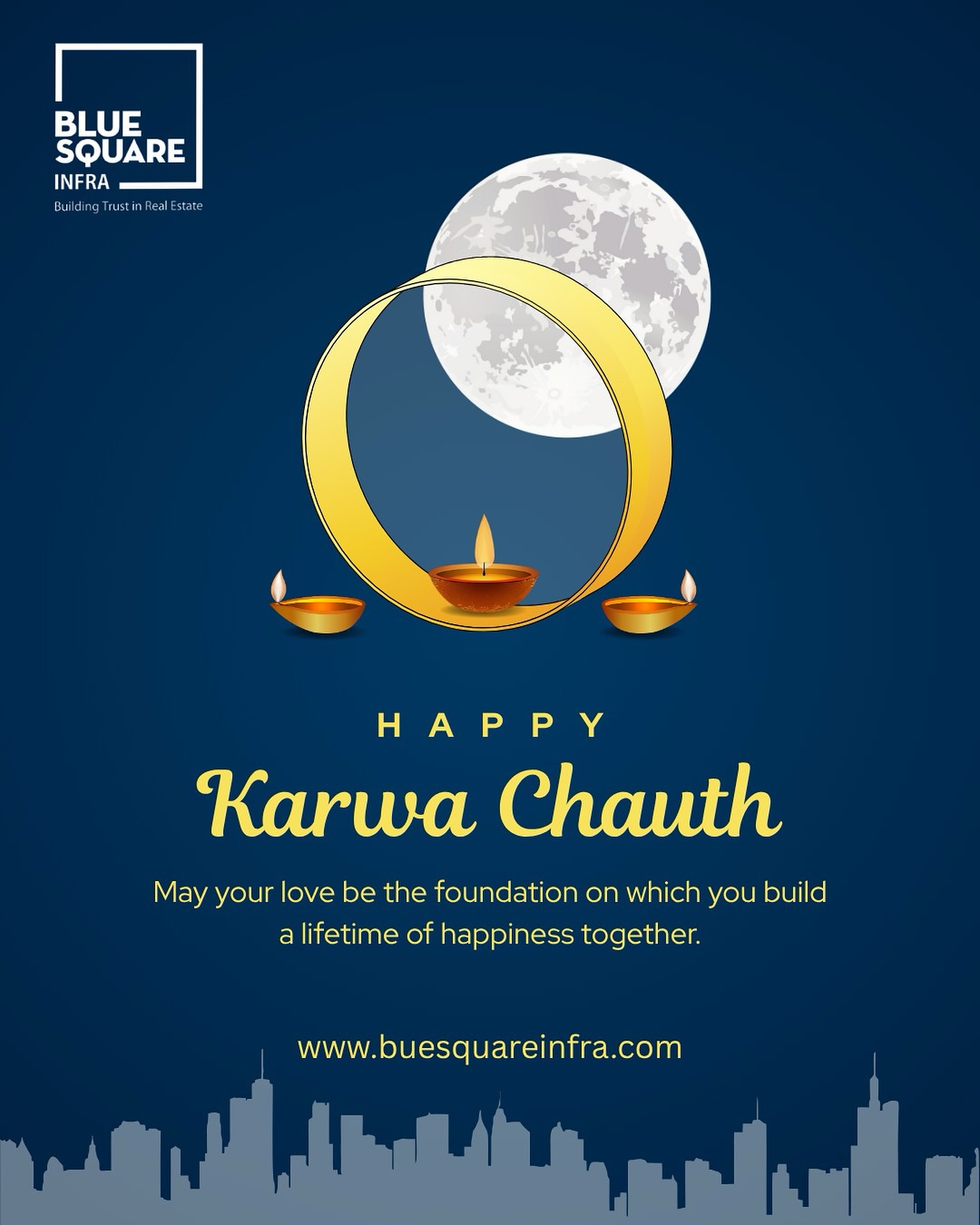 ✨ On this auspicious occasion of Karwa Chauth, may love, trust, and togetherness illuminate your lives just like the moonlight tonight. 💫
Celebrate the eternal bond of love and the foundation of lasting relationships. 💍🌕

Blue Square Infra – Building Trust in Real Estate

#karwachauth #karwachauth2025 #karwachauthvibes #festivaloflove #bluesquareinfra #realestateindia #dreamhome #buildingtrust