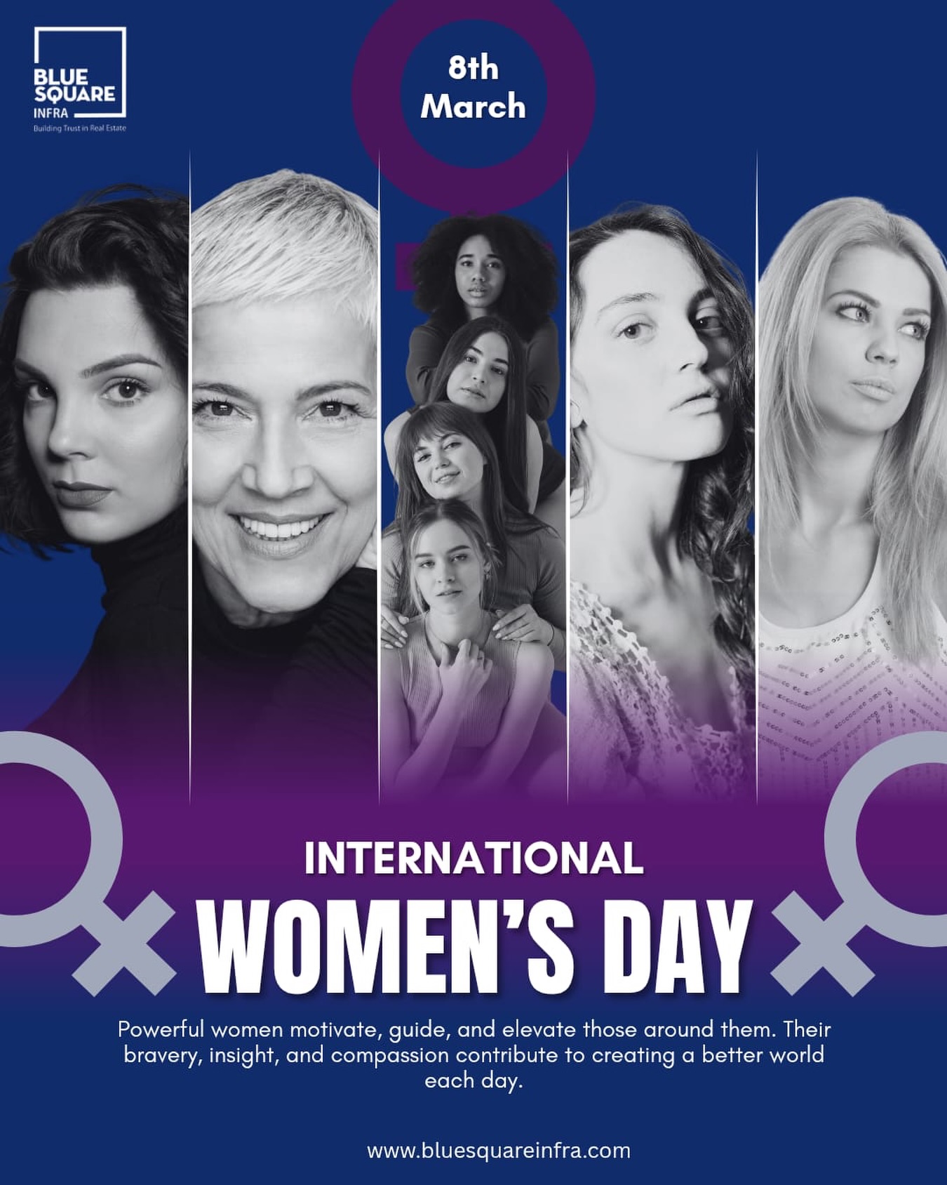 Celebrating the strength, resilience, and brilliance of women everywhere. 🌸

On this International Women’s Day, we honor the women who inspire change, lead with courage, and uplift communities every single day. Their vision, determination, and compassion shape a stronger and more inclusive future.

At Blue Square Infra, we believe empowered women build empowered societies. Today and every day, we celebrate the voices, achievements, and contributions of women around the world.

Happy International Women’s Day. 💜

(International Women’s Day, women empowerment, women leadership, women inspiration, women achievements, gender equality, women supporting women, women success, women strength, Blue Square Infra, real estate company India, women empowerment in business)